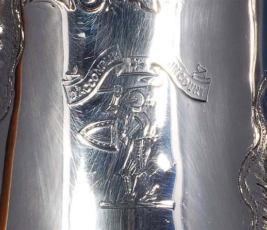 A late George II silver coffee pot, by Robin Albin Cox, Height 260mm, gross weight 23.3oz/726grms